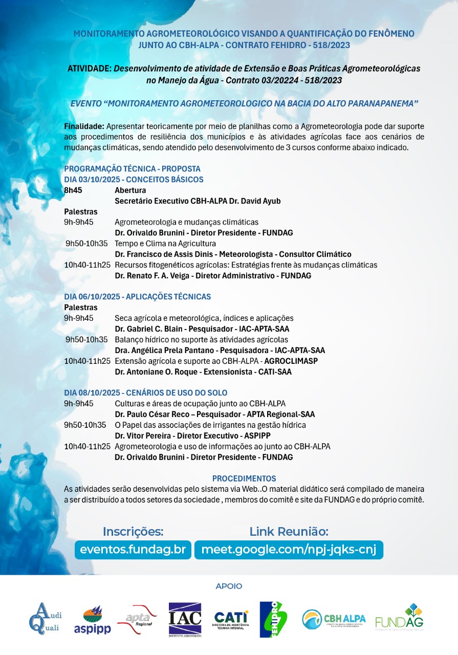 Monitoramento Agrometeorológico no Alto Paranapanema: Evento discute boas práticas e mudanças climáticas