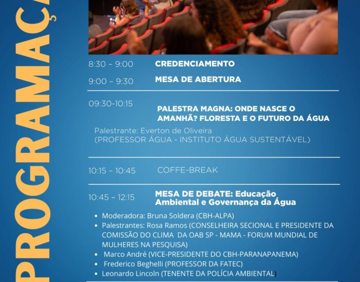 1º Fórum de Discussão sobre Água e Educação Ambiental do CBH-ALPA