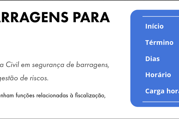 Curso: Segurança de Barragens para Defesa Civil – IPT – CAPACITA – SIGRH – Nova Turma